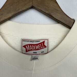 Madewell Sweatshirt Mens Small Beige Cream Crewneck Mccarren Midweight Crew NEW